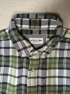 Lacoste Men's Small Button Down Oxford Check Shirt