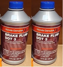 2 x Bottles Honda Genuine OEM Brake Fluid DOT 3 SEALED 12oz NEW