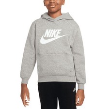 Nike Felpa da Ragazzi con Cappuccio Club Fleece Grigia Codice FD2988-063 - 9B