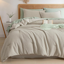 Soft Waffle Comforter Set King Size- Comfy Breathable Waffle Weave Comforter wit