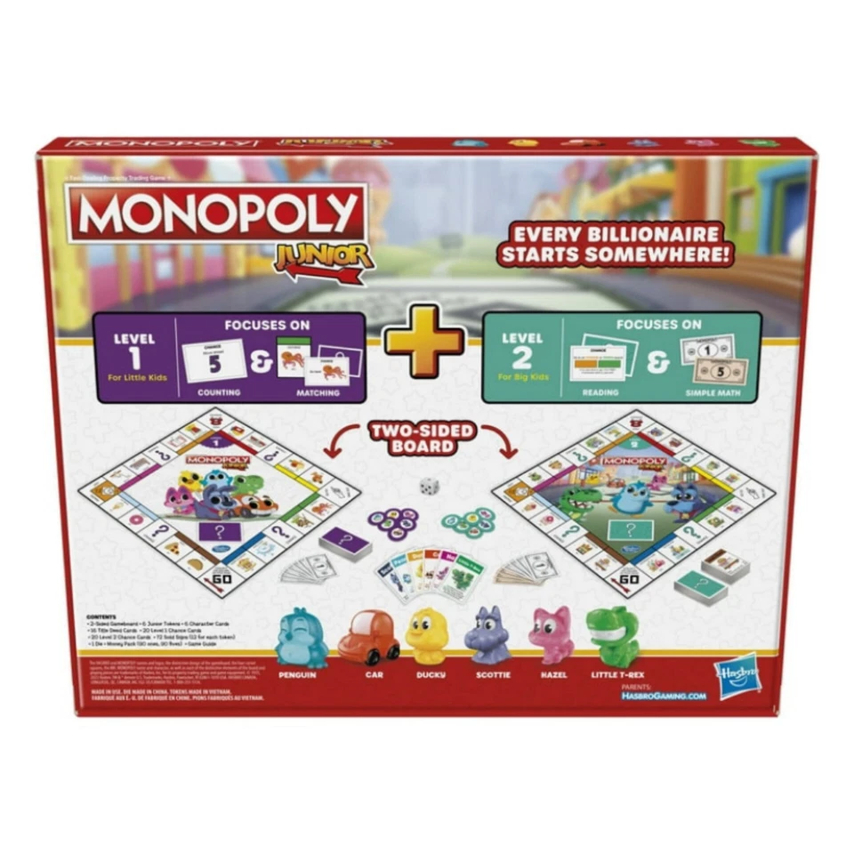 MONOPOLY JUNIOR | Juego de comercio de propiedades de negociación rápida de Hasbro Foto 3 de 3