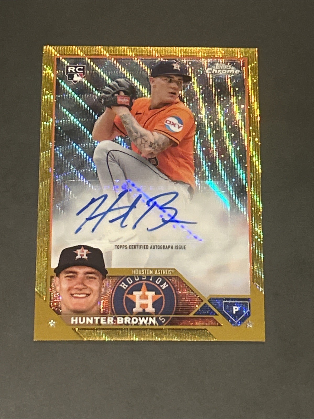 2023 Topps Chrome Update Series - Hunter Brown #AC-HB Gold Wave Auto /50 RC