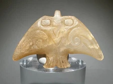 Rare Shang Dy Old Jade Carved God Bird Design "Gua Jian" "Pei" Pendant L 6.0 cm
