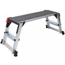 Banco portátil escalera antideslizante de aluminio de 1,6 pies plataforma plegable de alcance de 8 pies