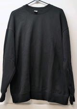 Victoria Secret PINK Ivy Fleece Oversized Crew Neck Sweatshirt Large Black