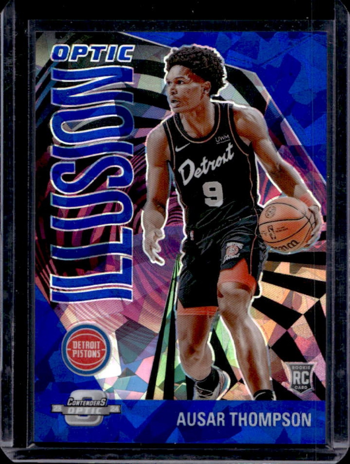 2023-24 Contenders Optic Ausar Thompson Illusion RC Blue Cracked Ice #22/75