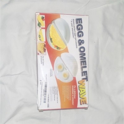 Emson Wave Microwave Egg Cooker Omelet Maker White Plastic For Microwave Use
