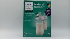 2 Philips Avent Natural Glass Baby Bottles With Natural Response Nipples 8oz
