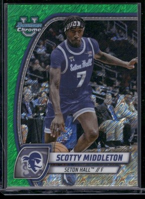 2024-25 Bowman University Chrome #94 Scotty Middleton Green Shimmer Refractor