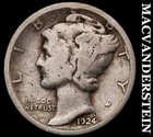 1924 Silver Mercury Dime - Scarce  Better Date  No Reserve  #i78