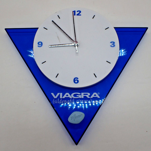 Vtg Viagra Pfizer Promotional Wall Clock Drug Rep Advertising Pharma Blue Pill