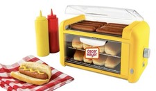 Hot Dog Roller Grill Cooker Machine Warmer Bun Electric Cover Rollers Stainless