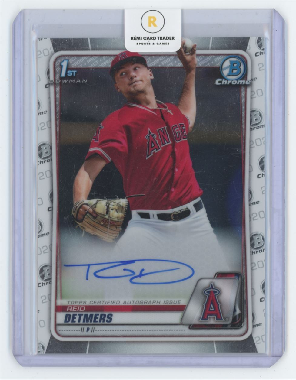 2020 Bowman Chrome 1st Bowman Auto Reid Detmers Auto #CDA-RD Los Angeles Angels