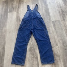 Vintage Lee Bib Overalls Men 2X Blue Denim USA Workwear Carpenter 70s 80s READ