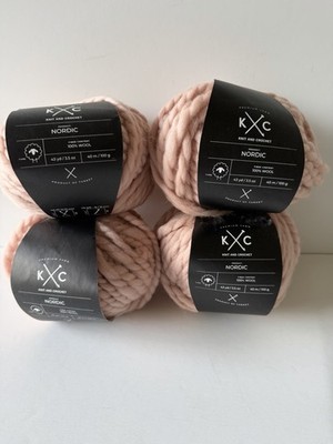 KXC Knit and Crochet Nordic Yarn In A Blush Pink Color. 4 Skeins 100% Wool
