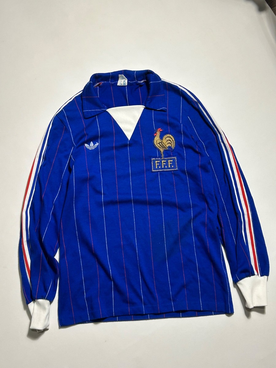 VINTAGE FRANCE Long Sleeve 1980/1982 HOME FOOTBALL SHIRT SOCCER