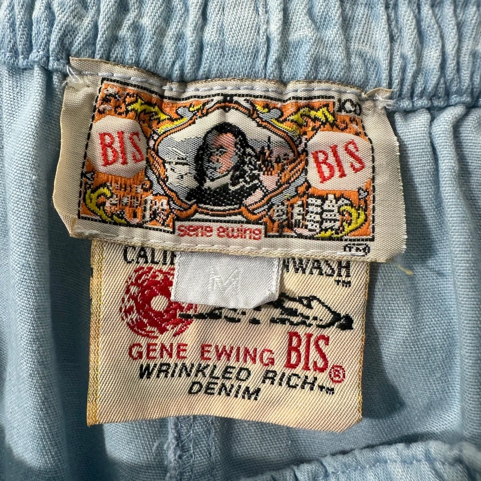 Vintage BIS Gene Ewing Pants Women Medium California Sunwash Wrinkled Rich Denim - Image 3 of 4