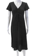 Max Studio Womens Short Sleeve Pullover Dress Black Size S