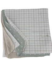 NEW Parents Choice 4pk Boys Moon Plaid Receiving Blankets 30x30 Walmart NWOT