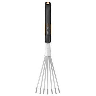 Fiskars Xact Hand-Fächerbesen, Beetharke, Fächerharke, Edelstahl, Kunststoff