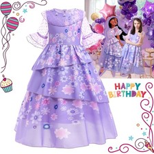 Isabella Princess Girls Fancy Dress Encanto Costume Birthday Party Cosplay Suit