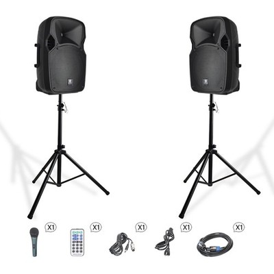 PRORECK Party 12 Powered PA Speaker System 1000W 2-Way Bluetooth/USB