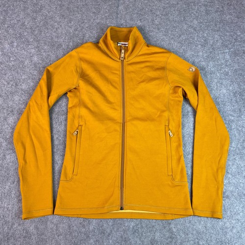 Fjallraven Keb Wool Sweater Mens Small Yellow Full Zip Jacket Outdoor Hiking