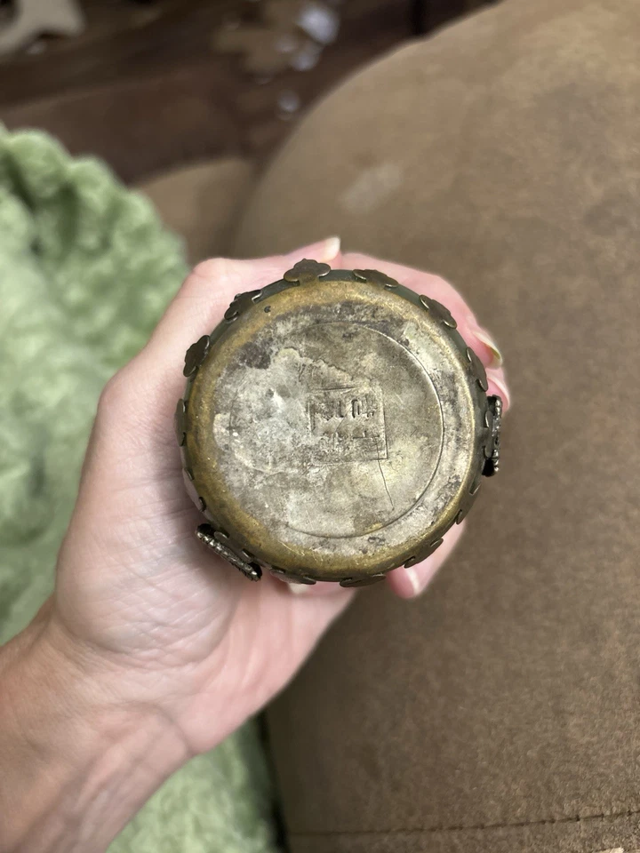 Buque guardián chino de bronce de jade/nefrita de mediados del siglo XX dinastía Qing raro Foto 3 de 4