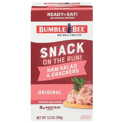 Bumble Bee Snack On The Run Protein Snack Pack Ham Salad with Crackers 3.5oz