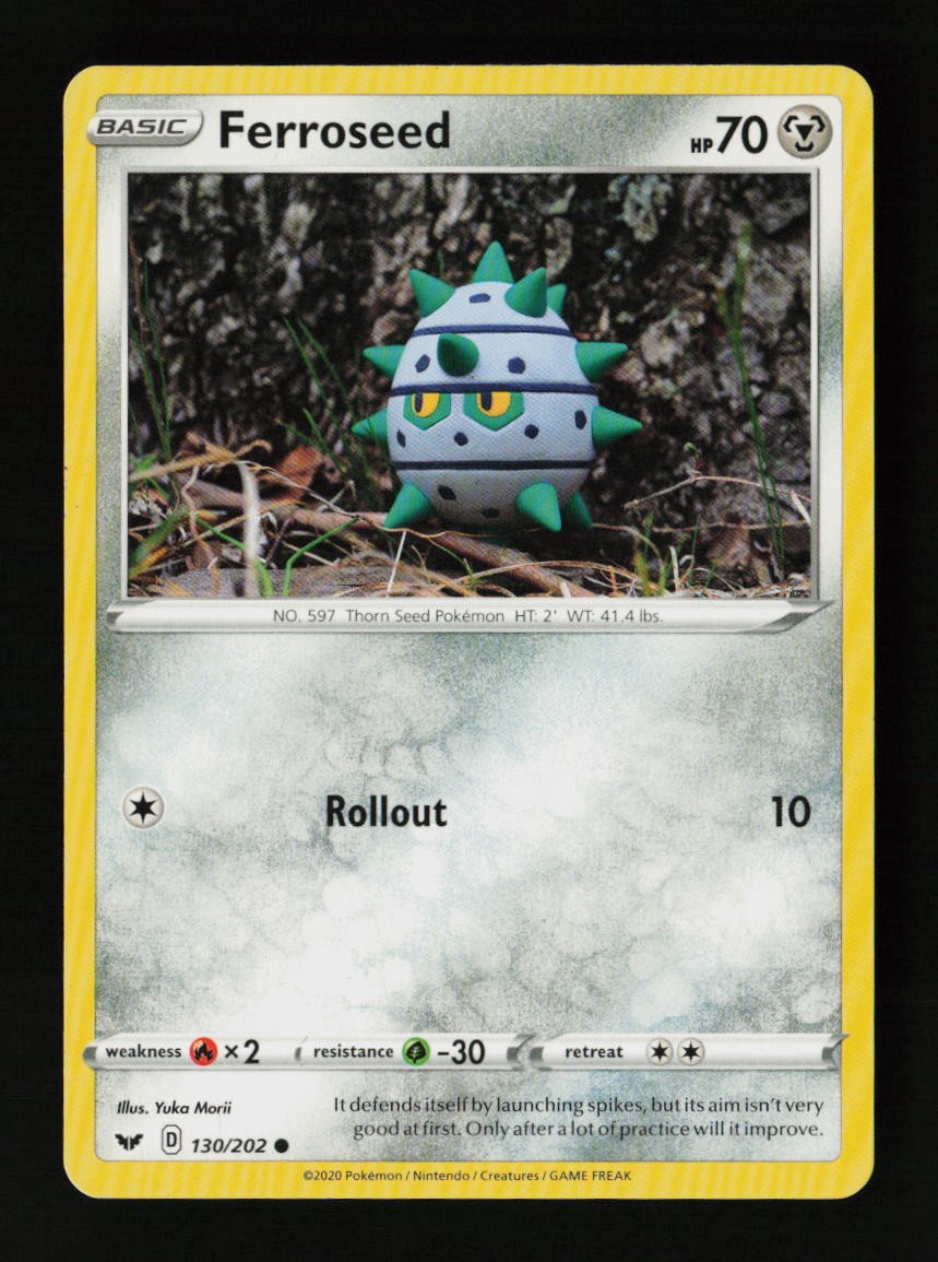 Ferroseed 130/202 Yuka Morii SWSH01: Sword & Shield Base Set Pokémon Card
