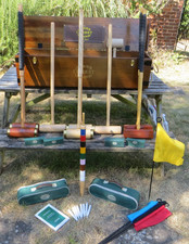 Jaques of London 70150 Great Exhibition 8 Player Croquet Set Cast Hoop Set 