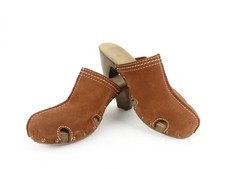 Tamaris Lederclog Gr. 39 braun Leder Clog Pantolette mit Absatz (17172)