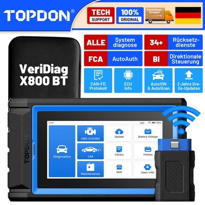 2026 TOPDON Veridiag X800BT Bidirektionale Steuerung Aktivtest ECU Codierung