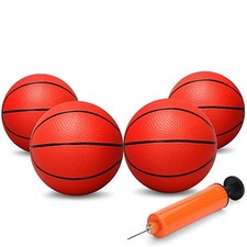 8" Mini Rubber Replacement Basketballs for Basketball Hoop/Pool, Kids Red