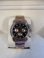 Rolex Daytona MINT Rose Black Dial Box Papers and Service Card