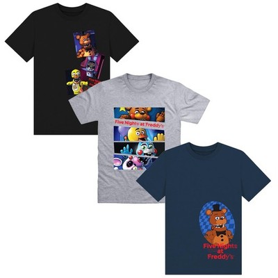 Jungen FNAF Figuren T-Shirt 3er Pack Multipacks - 7 Jahre bis 15 Jahre