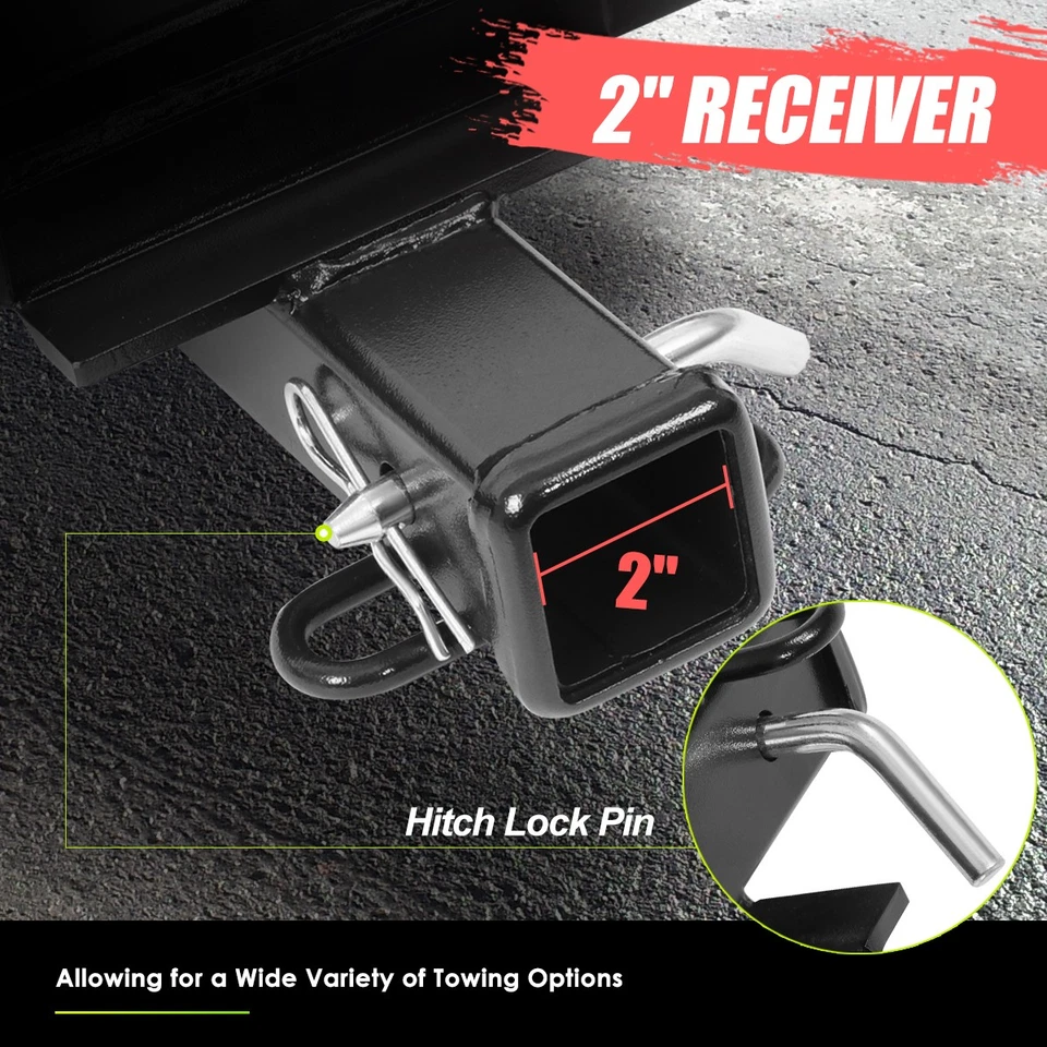 Receptor de enganche de remolque parachoques trasero clase 3 2" para Toyota Tacoma 95-04 negro Foto 4 de 4