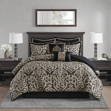 NEW! Madison Park Dillon/Odette 8PC Jacquard Comforter Set Queen