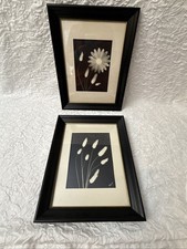 Vintage 11x14  Nature Botanical Rustic Framed Prints Set 2 WallArt MCM Aesthetic