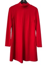 GAP Dress Size XS Long Sleeve Mock Neck Swing Rayon Blend Red Modern Holiday NEW