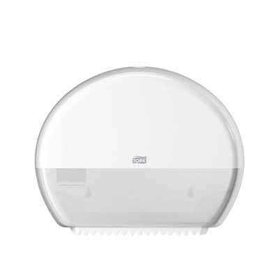 Mini Jumbo Toilet Paper Roll Dispenser White T2, Modern Look, Elevation Design, 