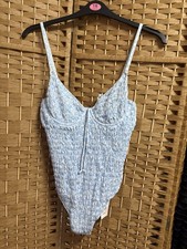 Ladies BNWT Blue Print Swimming Costume Size 14