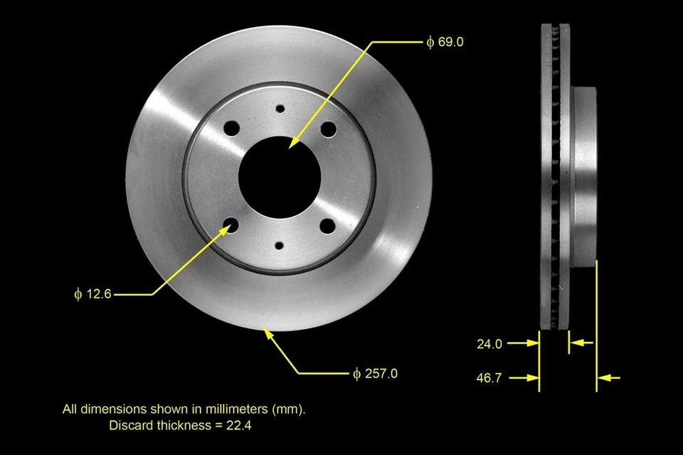 For Hyundai Elantra 01-06 Bendix Global Premium Plain Vented Front Brake Rotor Foto 2 de 3