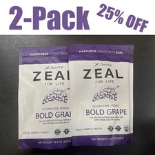 Zurvita Zeal 30-Day Wellness Bag, Gluten Free VEGAN BOLD GRAPE / 2-Pack -12/2027