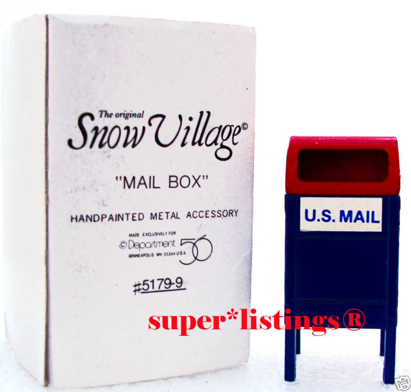Dept. 56 Mailbox US Mail USPS Blue Retired Snow Village 51799 New