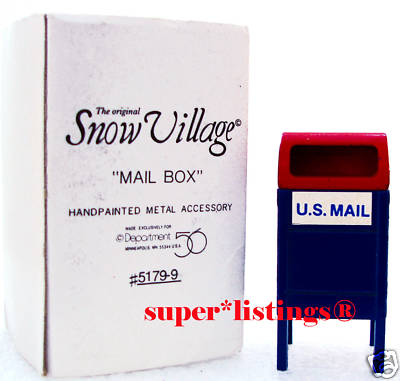 Dept. 56 Mailbox US Mail USPS Blue Retired Snow Village 51799 New