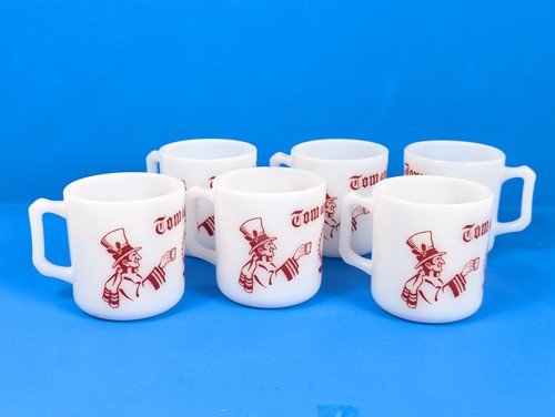 (6) Tom & Jerry White Milk Glass Christmas Vintage Hazel Atlas Egg Nog Mug Cups - Picture 3 of 18