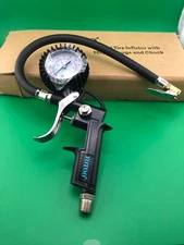 Pistol Tire Inflator w/100psi Gauge, Clip-On Connector