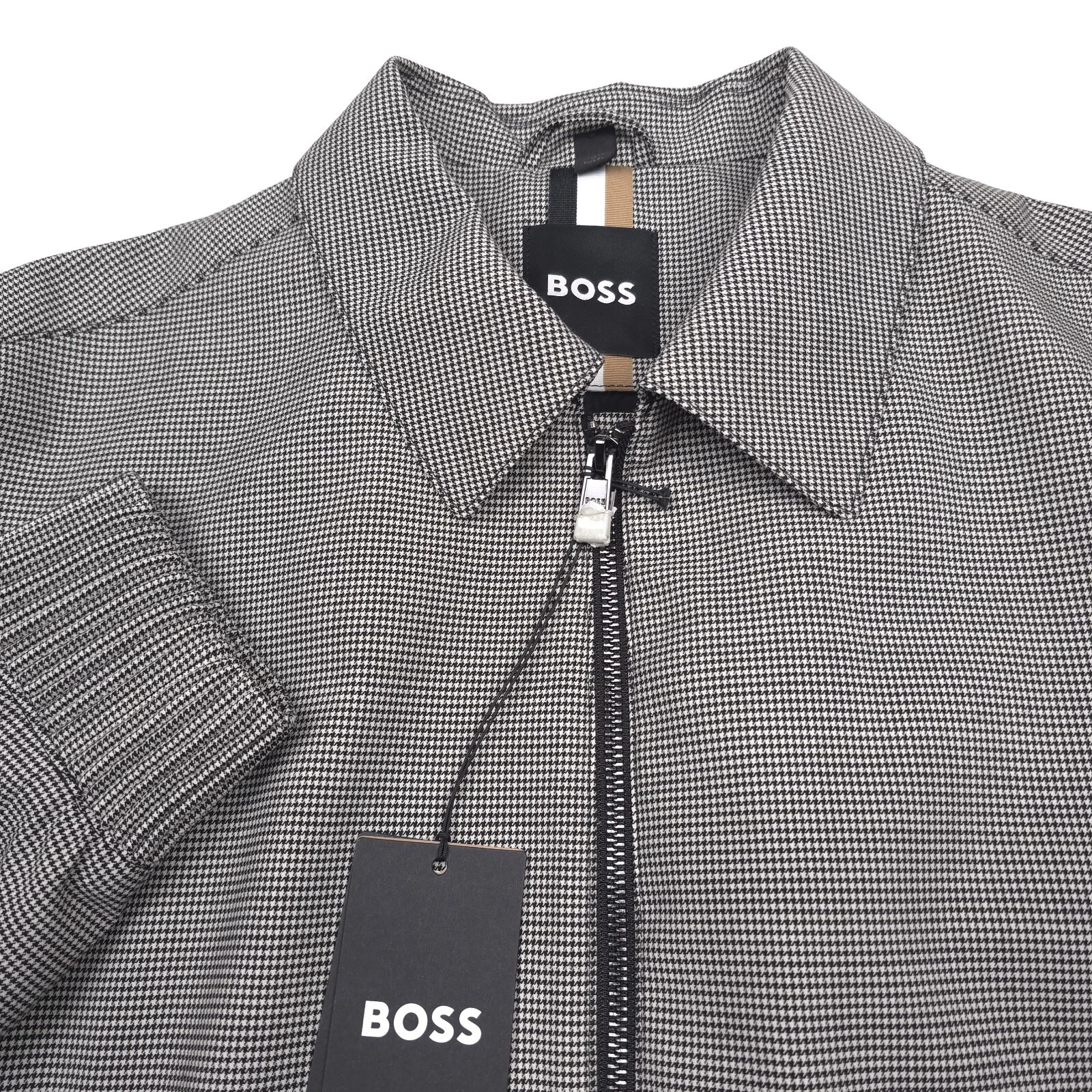 Hugo Boss C-Hanry-Wing Jacket Mens 40R Houndstooth Slim Fit Wool Full Zip NWT image 2