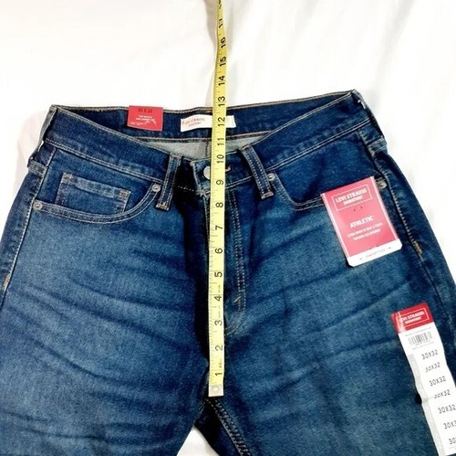 Levi Strauss Signature Jeans Mens W30 L32 (28 x 32) Athletic Fit Dark Wash Denim - Picture 13 of 15
